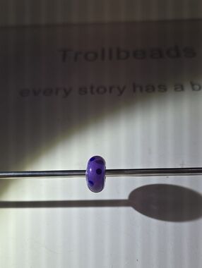 Trollbeads Purple Glass Bead with Dark Blue Dots